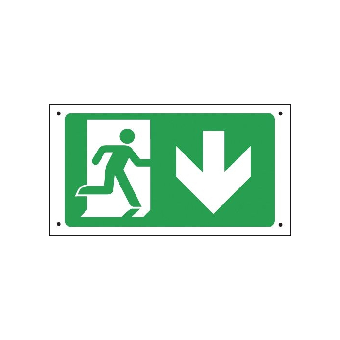 Vandal Resistant Exit Sign With Arrow Down