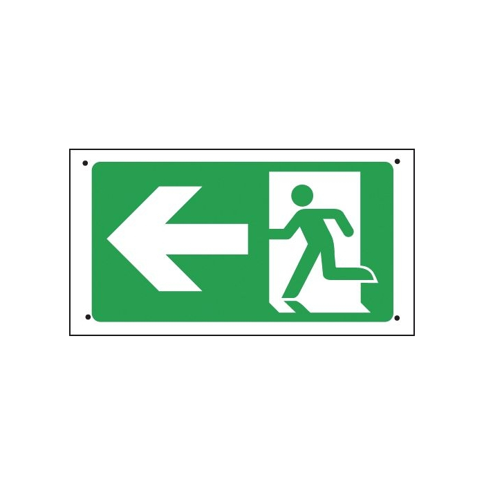 Fire Exit With Running Man Arrow Left Vandal Resistant Sign