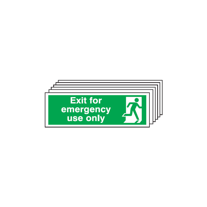 Exit For Emergency Use Only 6 Pack Sign