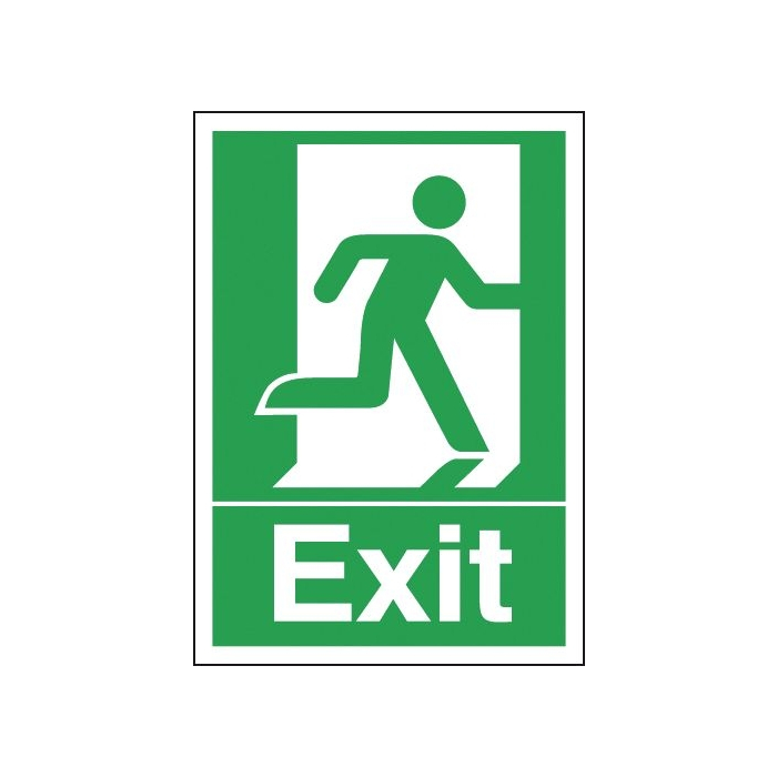 Exit With Running Man Right Sign