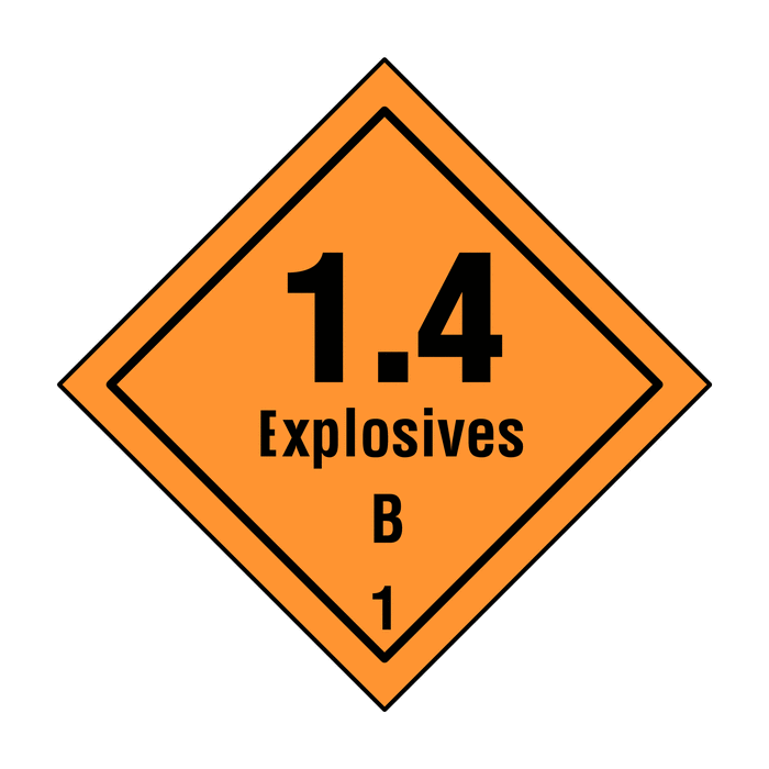 Explosives 1.4 B 1 Hazard Warning Diamonds