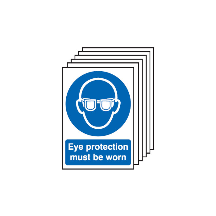 Eye Protection Must Be Worn 6 Pack Signs