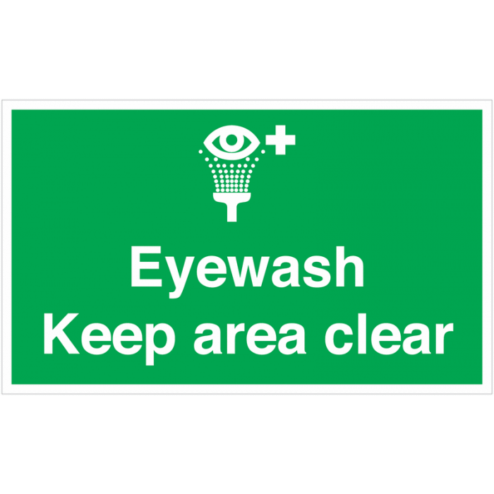 Eye Wash Keep Area Clear Anti Slip Floor Signs