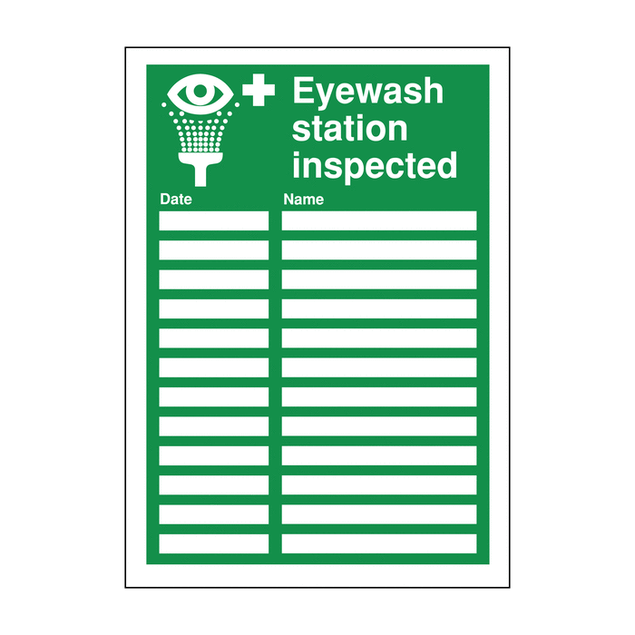 Eyewash Station Inspected Sign