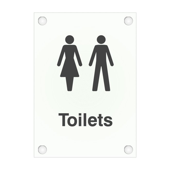 Female And Male Toilet Sign In Frosted Acrylic