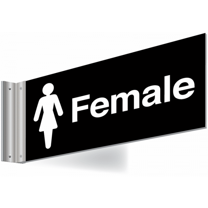Female Toilets Double Sided Washroom Corridor Sign