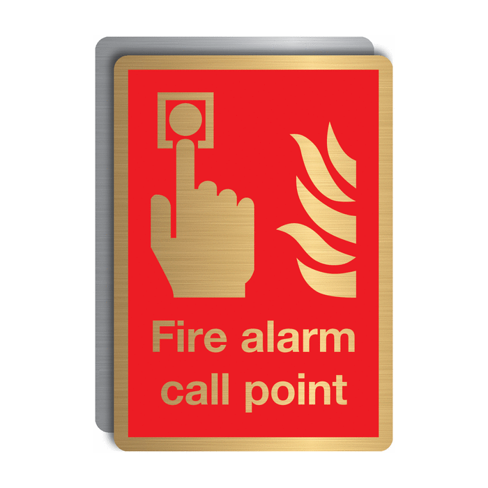 Fire Alarm Call Point Signs Brass Material Signs