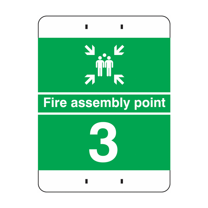 Fire Assembly Point 3 Post Mountable Sign