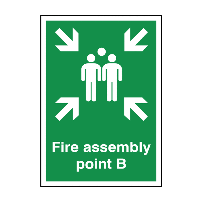 Fire Assembly Point With Letter B Signs