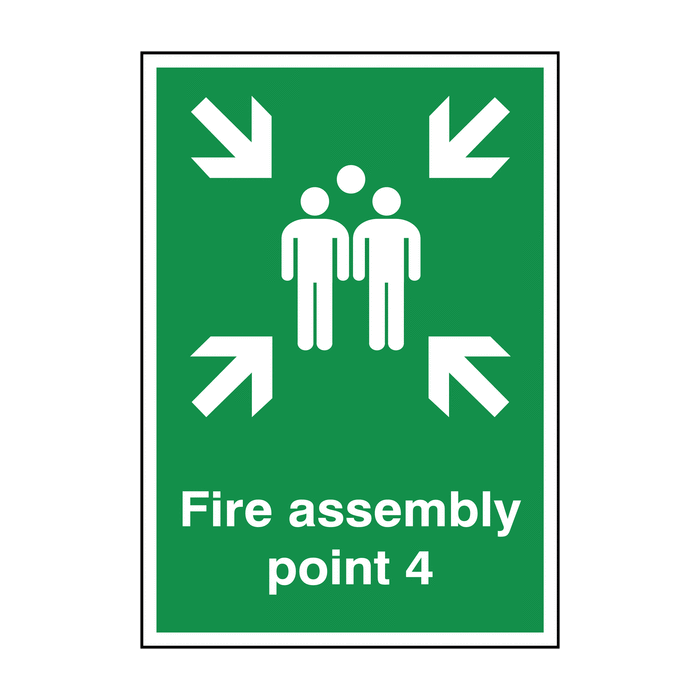 Fire Assembly Point With Number 4 Signs