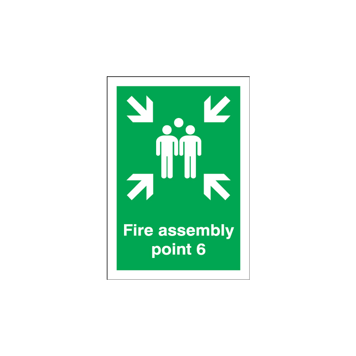 Fire Assembly Point With Number 6 Signs