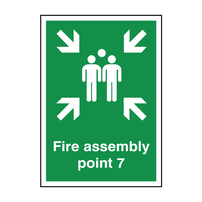 Fire Assembly Point With Number 7 Signs
