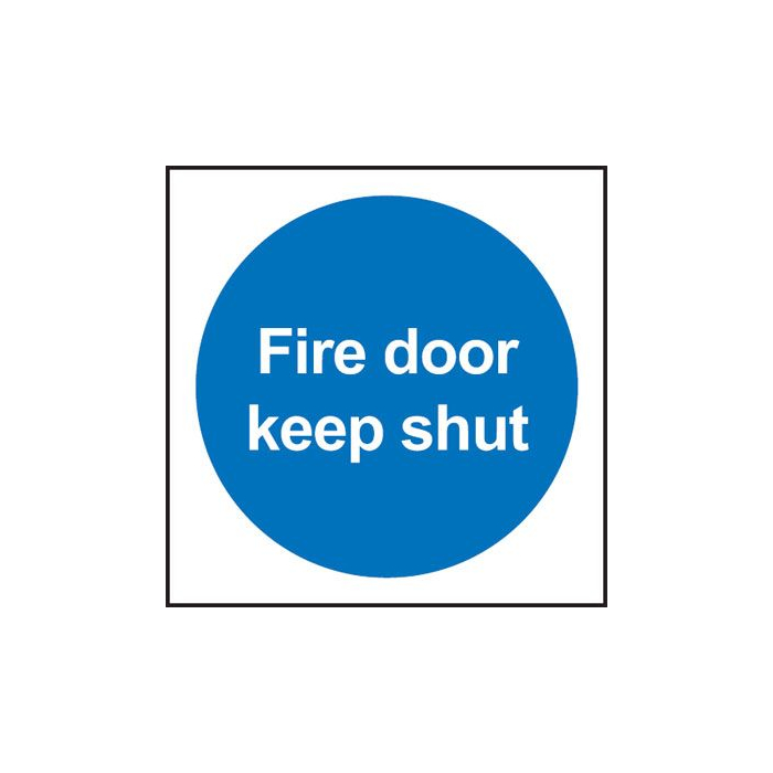 Fire Door Keep Shut Signs, mandatory message type of fire door sign which is used for being displayed on fire doors to instruct and ensure people keep the fire doors shut, Fire Door Keep Shut Fire Door Signs conveys the message 
