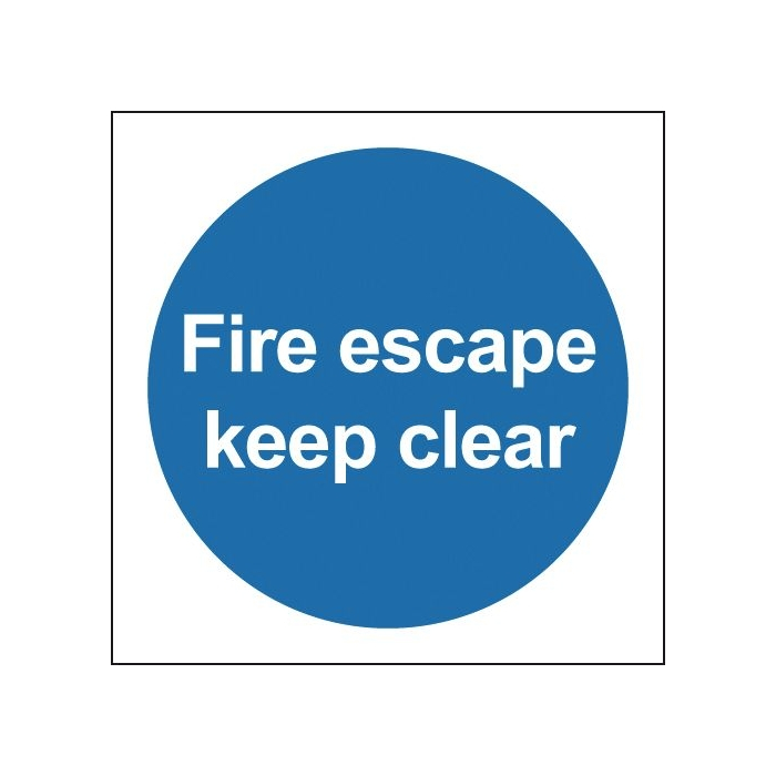 Fire Escape Keep Clear Door Signs