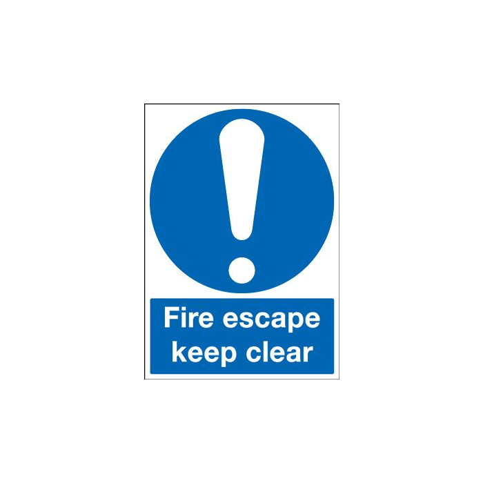 Fire Escape Keep Clear Mandatory Sign