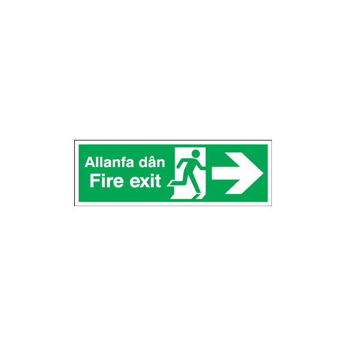 Fire Exit Allanfa Dan Arrow Right Sign