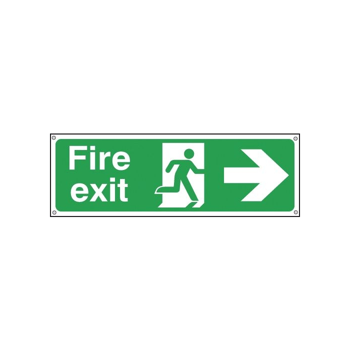 Fire Exit With Running Man And Arrow Right Aluminium Signs