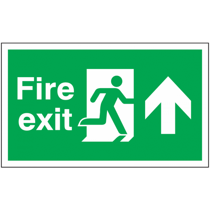 Fire Exit Arrow Up Aluminium Sign