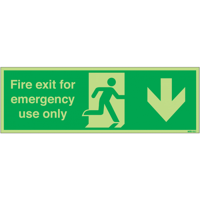 Fire Exit Emergency Use Only Photoluminescent Signs