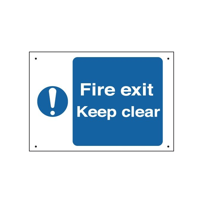Vandal Resistant Fire Exit Keep Clear Signs