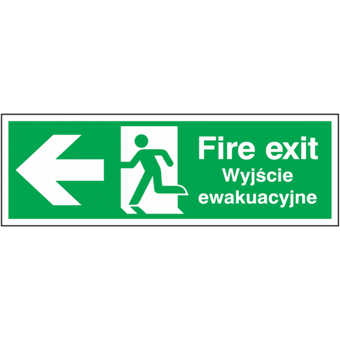 Fire Exit Polish Arrow Left Sign