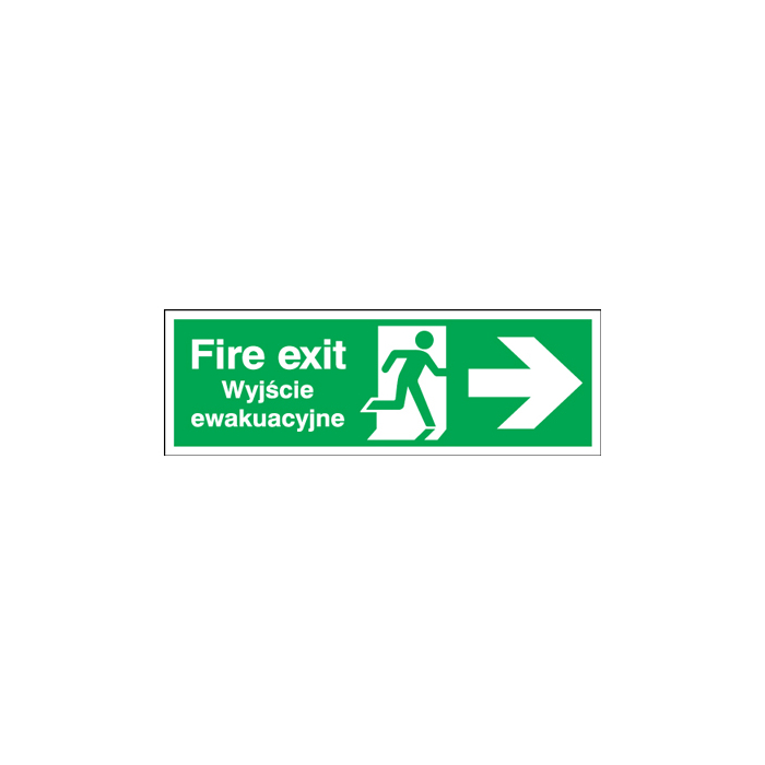 Fire Exit Polish Arrow Right Sign