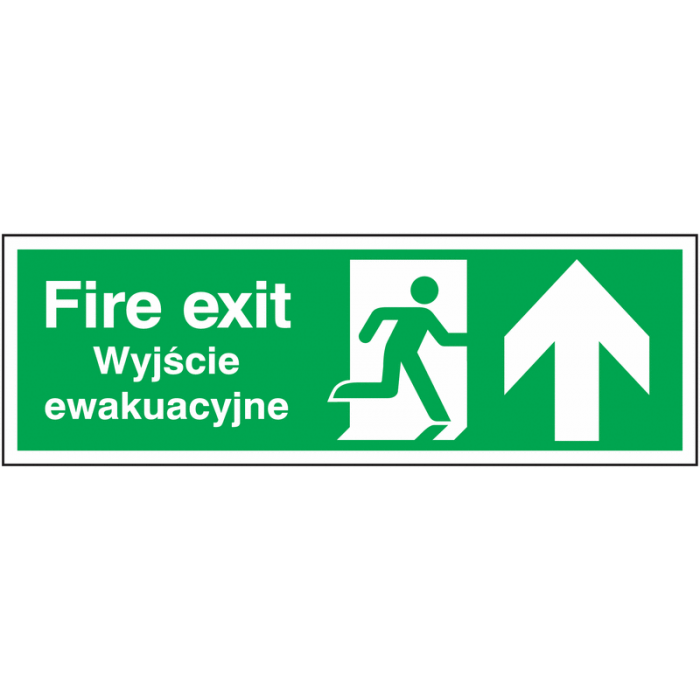 Fire Exit Polish Arrow Up Sign