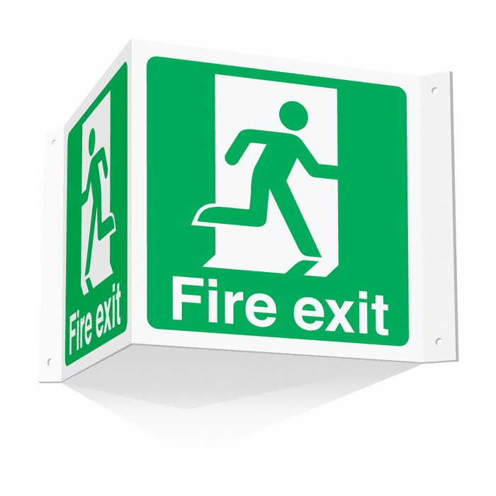 Fire Exit Running Man Projecting 3D Sign