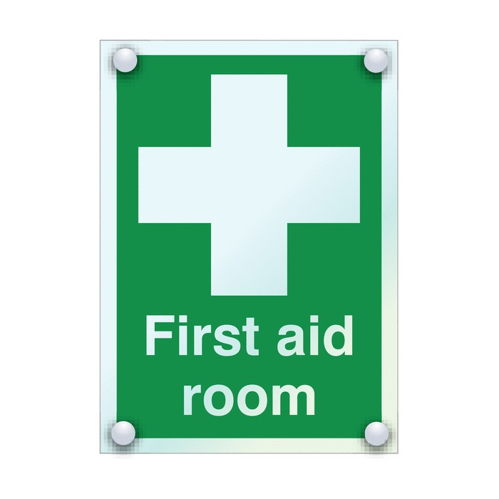 First Aid Room Sign In Stylish Acrylic Material