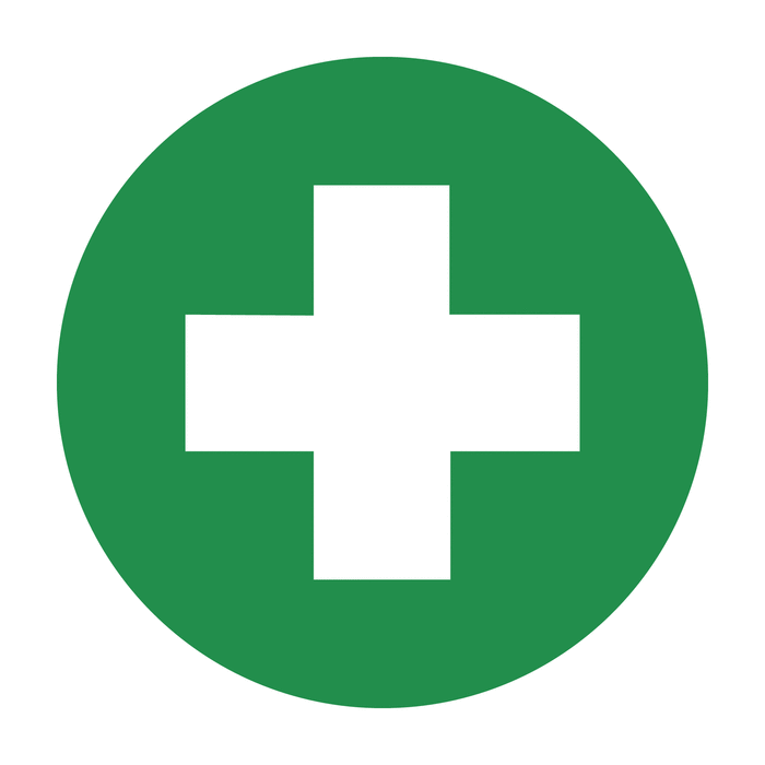 Circular First Aid Symbol Safety Labels On-a-Sheet