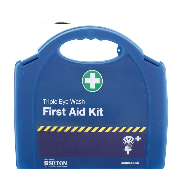 First Aid Triple Eye Wash Kit With Wall Bracket
