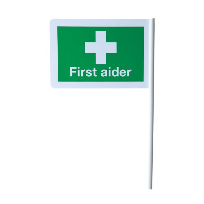 First Aider Flag Desk Or Wall Mountable