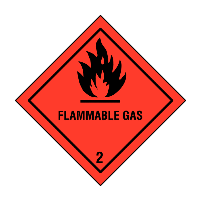 Flammable Gas 2 Hazard Warning Diamonds