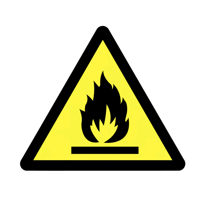 Flammable Symbol Vinyl Safety Labels On-a-Roll