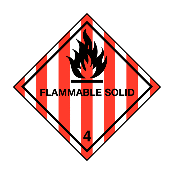 Flammable Solid Warning Diamond Roll Of 310 Labels