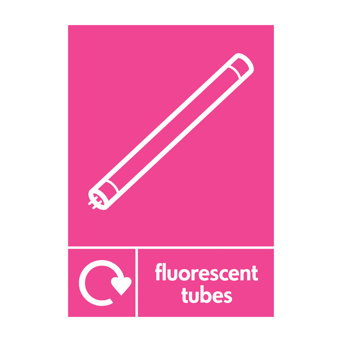Fluorescent Tubes WRAP Recycling Signs