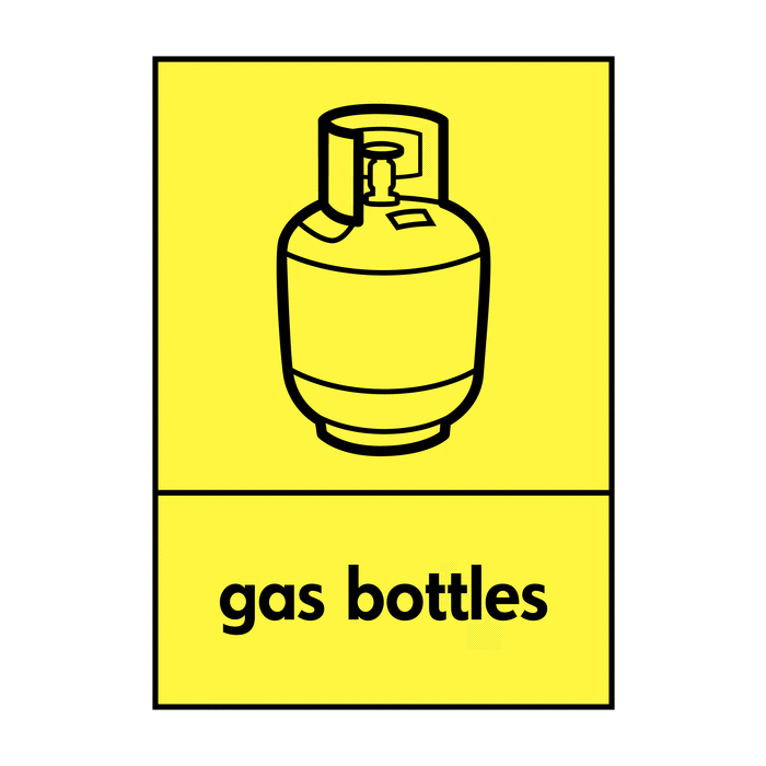 Gas Bottles WRAP Hazardous Recycling Signs