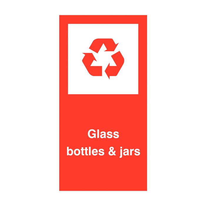 Glass Bottles and Jars Self Adhesive Vinyl Recycling Labels
