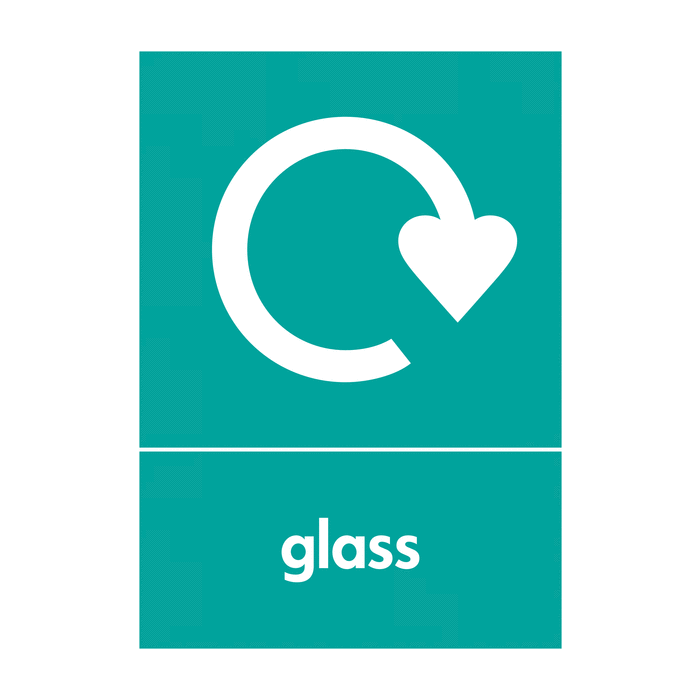 Glass Waste WRAP Recycling Sign