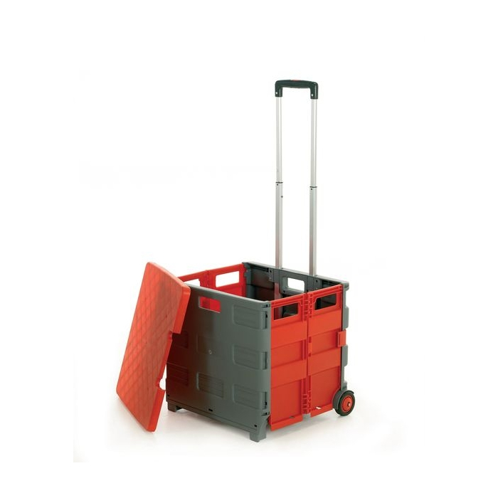 Folding Box Truck Ideal For Deliveries Grey Red With Lid