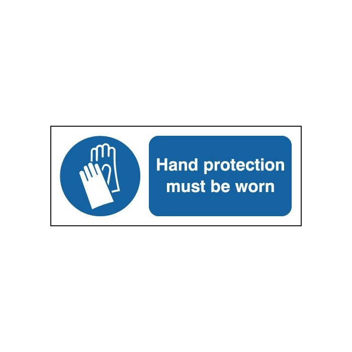 Hand Protection Must Be Worn Aluminium Sign