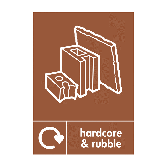 Hardcore And Rubble WRAP Recycling Signs