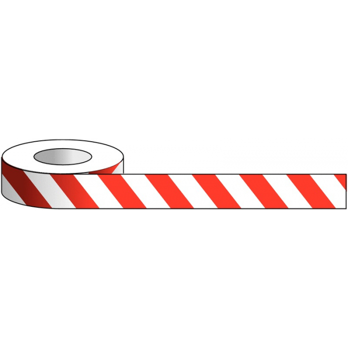 Hazard And Aisle Marking Tape In Colour Red & White