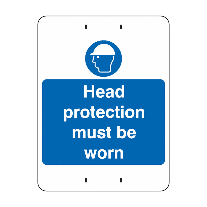 Head Protection Must Be Worn Post Mount Signs