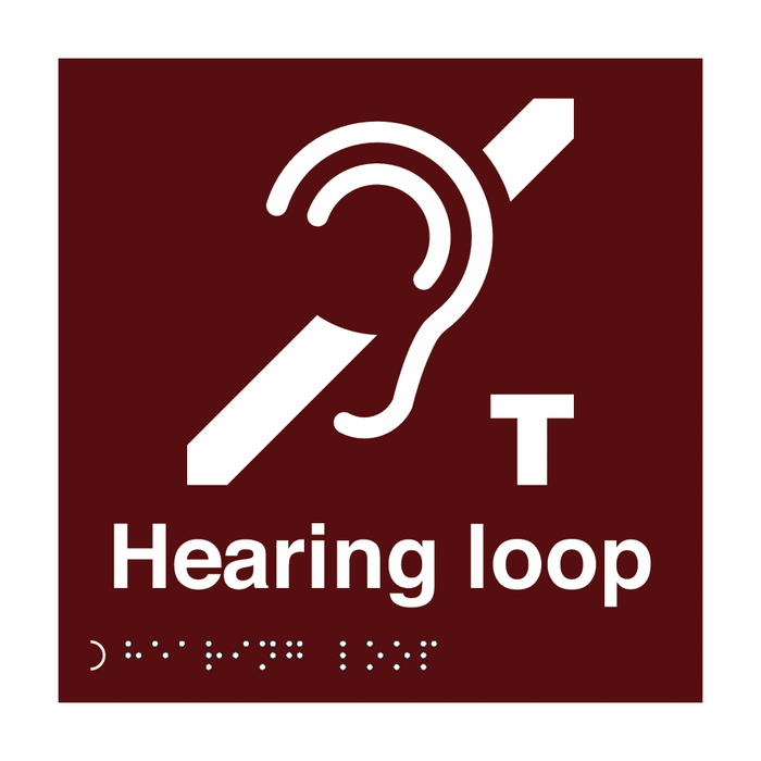 Hearing Aid Loop Tactile And Braille Sign