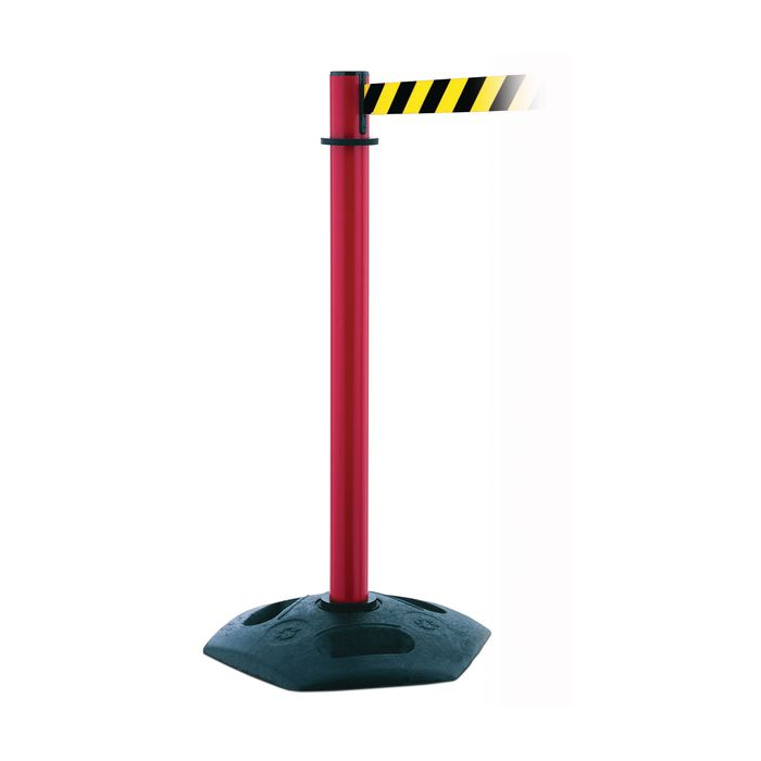 Heavy Duty Red Post With Yellow & Black Webbing