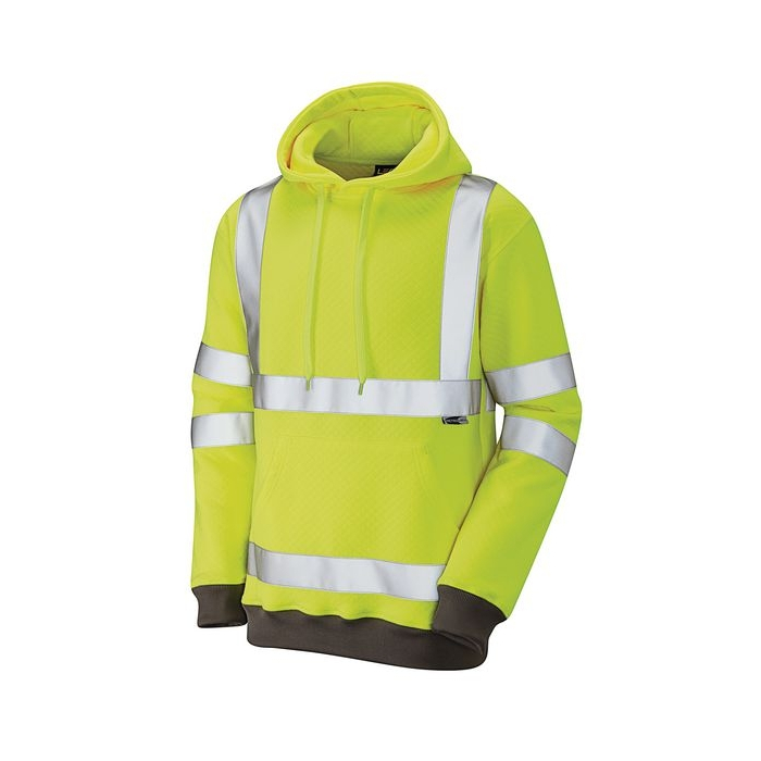 High Visibility Fluorescent Yellow Hooded Sweatshirt