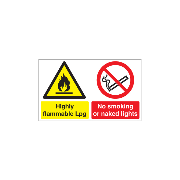 Highly Flammable Lpg No Smoking Sign