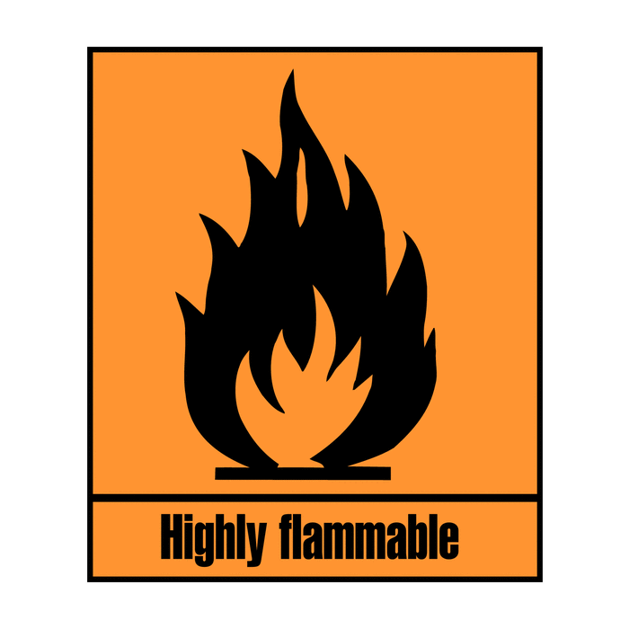 Highly Flammable Hazard Symbols On-a-Sheet Of 48