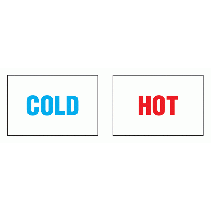 Colour Coded Indicator Labels Cold And Hot Labels